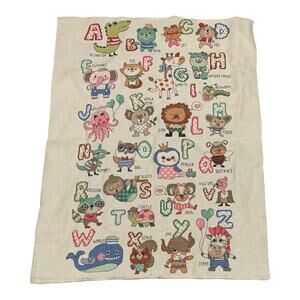 Design works completed cross stitch alphabet cute animals nursery baby